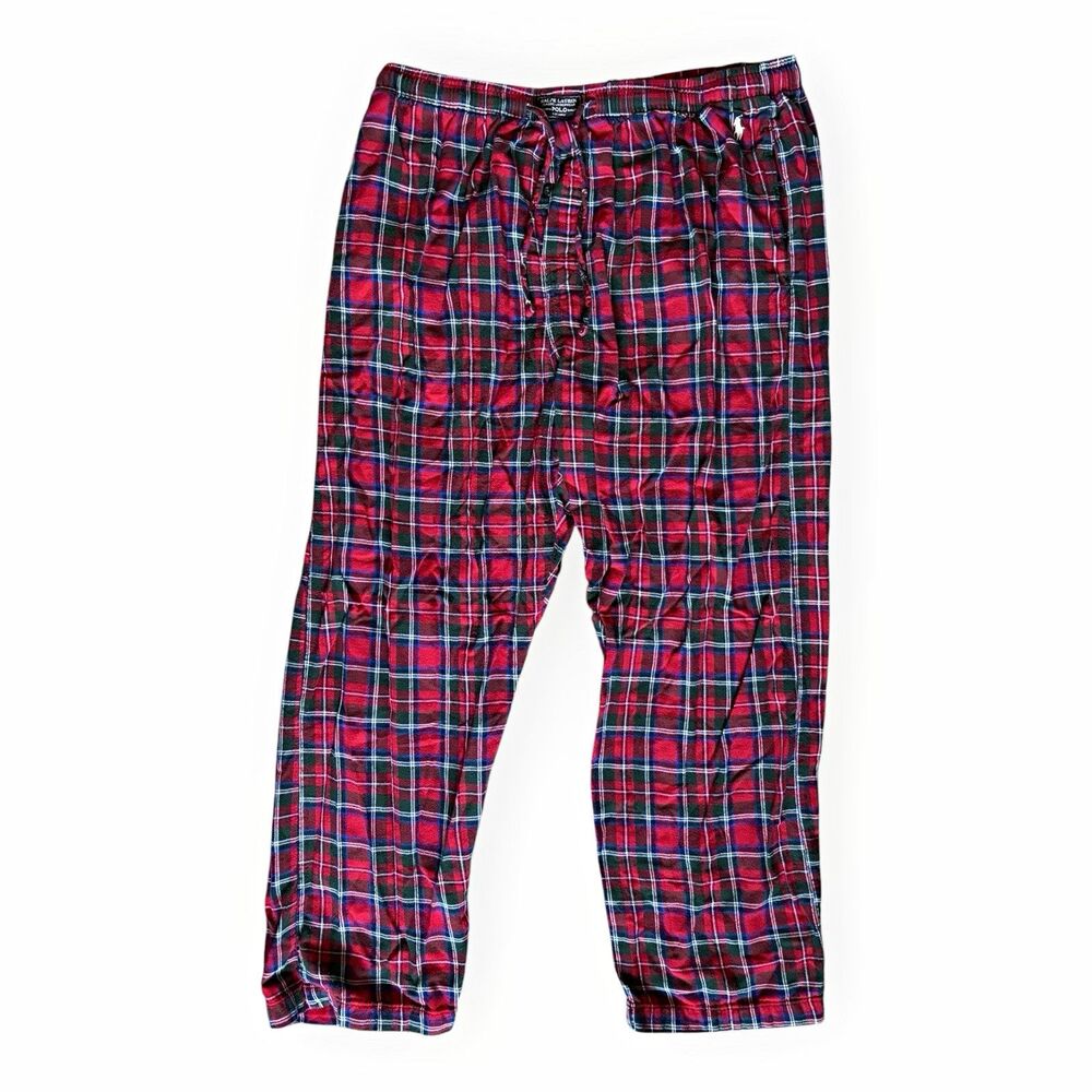 Polo Ralph Lauren Men’s Plaid Flannel Pajama Pants Drawstring Pockets XL